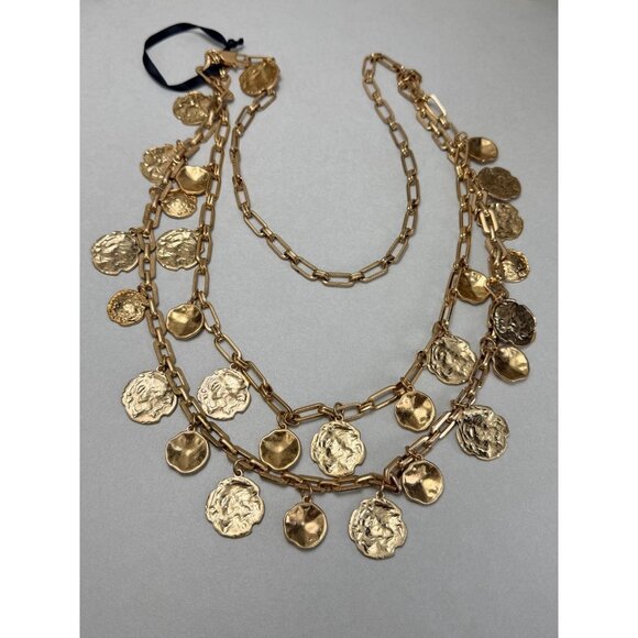 Zara Gold Coin Chain Belt Layered Medallion Statement Boho NWOT main image 5